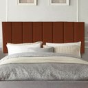 Ver imagem 1 de Painel Estofado Luxo Carla 195cm King Size para Cama Box Suede Terracota - Gat Magazine
