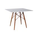 Ver imagem 5 de Jogo de Mesa Eiffel Quadrado Tampo de Madeira 90cm Branco com 4 Cadeiras Katrina Cobre - Cor: Marrom