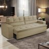 Sofá Retrátil e Reclinável 3 Lugares com Molas 1,80m Vanessa Suede Bege Rover & Beato - 4