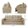 Sofá Retrátil e Reclinável 3 Lugares com Molas 1,80m Vanessa Suede Bege Rover & Beato - 2
