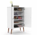 Ver imagem 4 de Sapateira Organizador Multiuso Versátil 5 Prateleiras 2 Portas Retro Comoda Spazio Branco