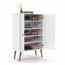 Ver imagem 4 de Sapateira Organizador Multiuso Versátil 5 Prateleiras 2 Portas Retro Comoda Spazio Branco