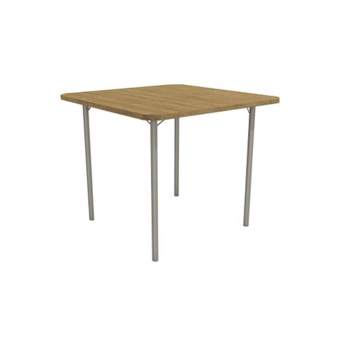 Mesa de Sala Jantar Elba M057 + Tampo Madeirado 90x90cm Níquel - Kappesberg