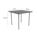 Ver imagem 2 de Mesa de Sala Jantar Elba M057 + Tampo Madeirado 90x90cm Níquel - Kappesberg