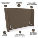 Ver imagem 3 de Cabeceira Cama Box King 195cm Nilo P05 Veludo Marrom - Lyam Decor