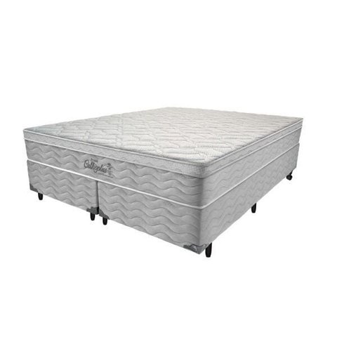 Cama Box King + Colchão de Molas - Probel - Orthoplus Soft Green Pillow Euro 68x203x193cm