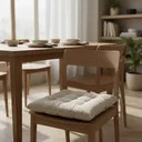 Ver imagem 3 de Almofada de Cadeira Futton com Amarração 40x40cm - Listras Bege Camurça