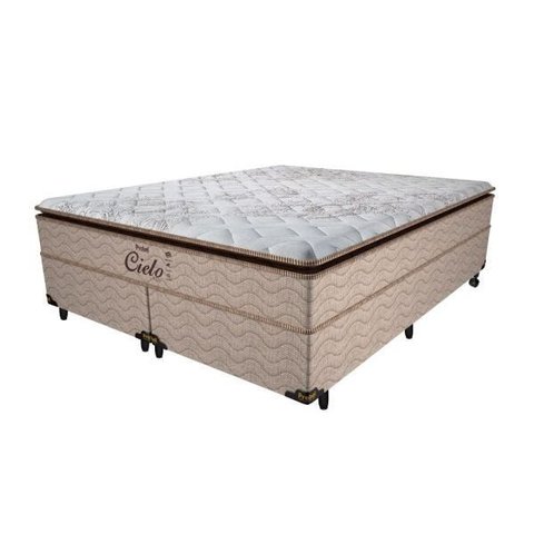 Cama Box King + Colchão de Molas Ensacadas - Probel - Cielo Pillow Super 68x203x193cm