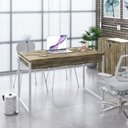 Ver imagem 1 de Mesa Office 120x60x75cm C/02 Gavetas Kuadra Carvalho - Est.branca