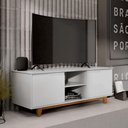 Ver imagem 1 de Rack para TV Fulton 139cm MDF-MDP com Nicho Branco EJ Móveis