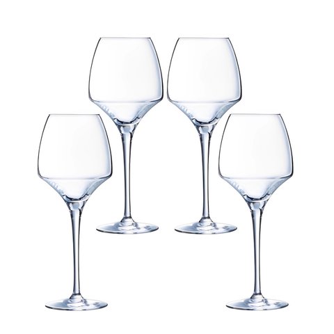 Kit 4 Taças de Vinho Elegante Cristal Arcoroc Openup 400ml