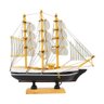 Miniatura Barco Navio Veleiro Madeira Casco Preto 21x4x21cm - 3