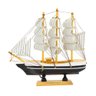 Miniatura Barco Navio Veleiro Madeira Casco Preto 21x4x21cm - 1