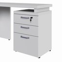 Ver mais imagens de Escrivaninha em L com Gaveteiro 3 Gavetas MDP 150cm Cinza F5 Office
