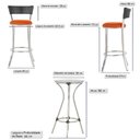 Ver imagem 2 de Kit de Mesa Bistrô com Tampo de Vidro Redondo 4 Banquetas em Alumínio e Fibra Sintética Preta