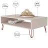 Mesa De Centro Decorativa Lara Off White Pés Aramado Bronze - Lyam Decor - 3