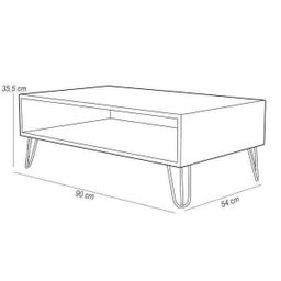 Mesa De Centro Decorativa Lara Off White Pés Aramado Bronze - Lyam Decor - 5