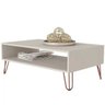 Mesa De Centro Decorativa Lara Off White Pés Aramado Bronze - Lyam Decor - 1