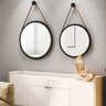 Kit 02 Espelhos Decorativo Redondo 54cm e 67cm com Alça Adnet B01 Escandinavo Preto - Lyam Decor - 3