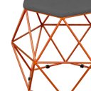 Ver imagem 4 de Puff Decorativo Aramado Bronze Six Suede Cinza