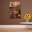 Ver imagem 1 de Quadro Branco Praça Outono 90x60 Cm Vidro Impresso
