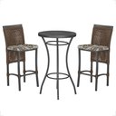 Ver imagem 1 de Mesa Bistrô e 2 Banquetas Roma Preta Corda Náutica Estofado 6 Trama Original