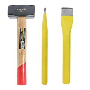 Kit Marreta 1kg + Talhadeira + Ponteiro 3/4x8 Tradestar