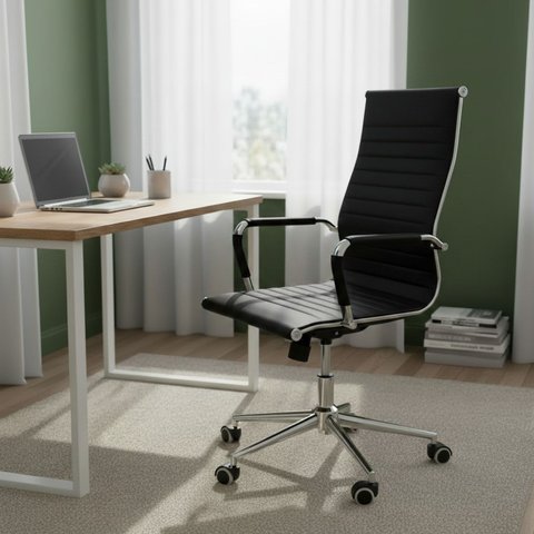 Cadeira Escritório Home Office Giratória Moderna Alta Esteirinha Rivatti