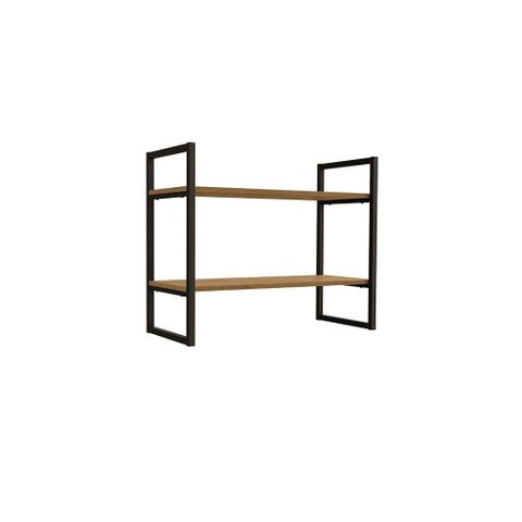 Nicho Organizador Multiuso Desk 2 Prateleiras Freijó/preto Fosco