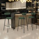 Ver imagem 2 de Banqueta Alta Bar Cozinha Sala De Jantar Estrutura Em Aço Milão F01 Suede Verde Musgo - Lyam Decor