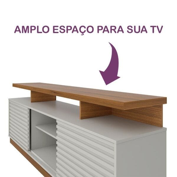 Rack para TV até 60 Polegadas New Blumenau | Linea Brasil - Off White e Nogueira - 3