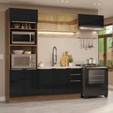 Ver imagem 1 de Armário de Cozinha Completa 270 cm Rustic/Preto Lux Madesa 07