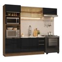 Ver imagem 2 de Armário de Cozinha Completa 270 cm Rustic/Preto Lux Madesa 07