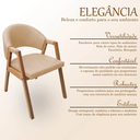 Ver imagem 4 de Poltrona Cadeira Estofada Sala Recepção Escritório Kiora:Omega Bege/Liso