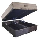 Ver imagem 2 de Cama Box Baú Casal Suede Bipartido + Colchão Ortobom Airtech Molas Ensacadas 65x138x188 Cor:marrom