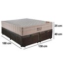Ver imagem 6 de Cama Box Baú Casal Suede Bipartido + Colchão Ortobom Airtech Molas Ensacadas 65x138x188 Cor:marrom