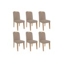 Ver imagem 1 de Kit 6 Cadeiras de Cozinha Paola Wood 6 Un Carvalho/linho Bege - Cimol