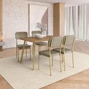 Ver imagem 4 de Conjunto Sala de Jantar 4 Cadeiras Anne Carraro Carvalho Dourado