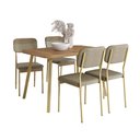 Ver imagem 1 de Conjunto Sala de Jantar 4 Cadeiras Anne Carraro Carvalho Dourado