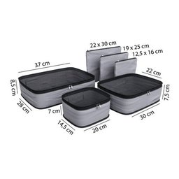 Kit Organizador Viagem 6 Peças Euro Home Original Closet - Cinza - 3