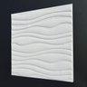 Painel Adesivo 3D Revestimento Ondas Branco DIY Papel Parede - 2