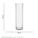 Ver imagem 2 de Vaso Decorativo de Vidro Transparente 70x20x20cm Enfeite Sala Mesa Estante