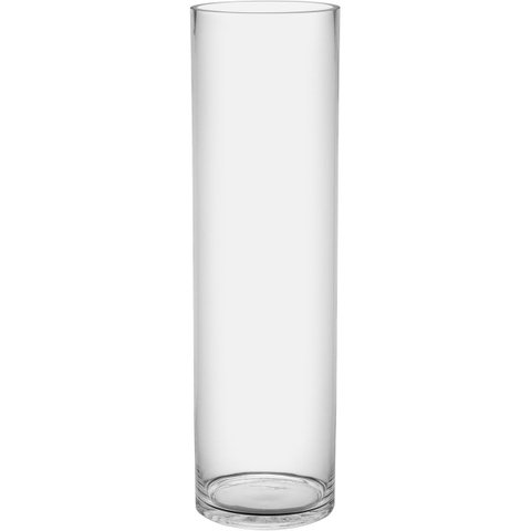 Vaso Decorativo de Vidro Transparente 70x20x20cm Enfeite Sala Mesa Estante