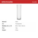 Ver mais imagens de Vaso Decorativo de Vidro Transparente 70x20x20cm Enfeite Sala Mesa Estante