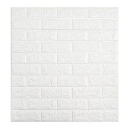 Painel Adesivo 3d Revestimento Tijolo Branco Papel de Parede - 1