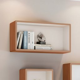 Nicho Decorativo Retangular 33x66cm 100% Mdf Tb156 Dalla Costa - Freijó/off White - 1