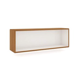 Nicho Decorativo Retangular 33x99cm 100% Mdf Tb157 Dalla Costa - Freijó/off White - 2