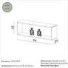 Nicho Decorativo Retangular 33x99cm 100% Mdf Tb157 Dalla Costa - Freijó/off White - 4