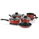 Ver imagem 1 de Conjunto de Panelas Antiaderente com Tampa de Vidro 5 Peças Páprika Multiflon