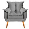 Kit 2 Poltronas Decorativa Opala Suede - Cinza - 3